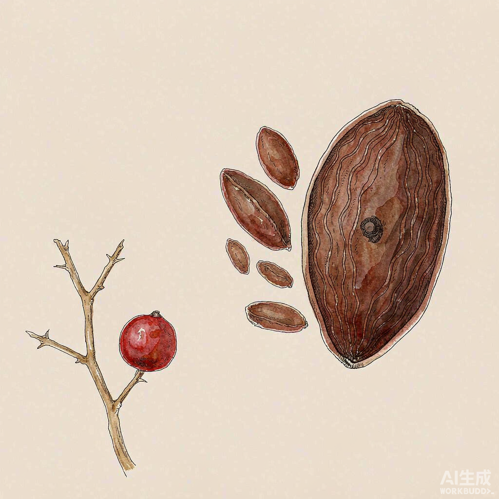 Botanical illustration of Suanzaoren